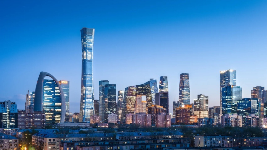 Moderne Wolkenkratzer im Pekinger CBD