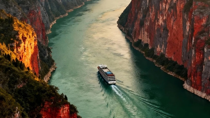 Kreuzfahrtschiff auf dem Jangtsekiang