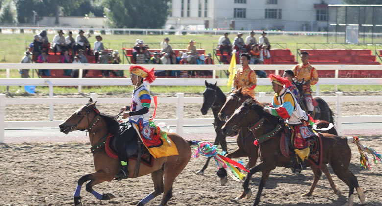 Tibetisches Nagqu Pferderennfestival
