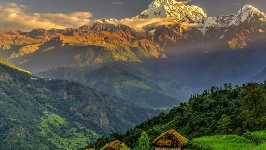 snow capped mountains of himalayas