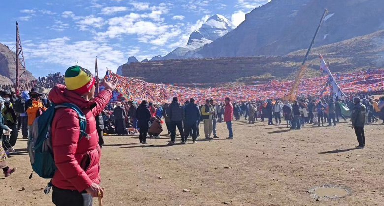 Mount Kailash in Tibet w&auml;hrend des heiligen Saga-Dawa-Festes