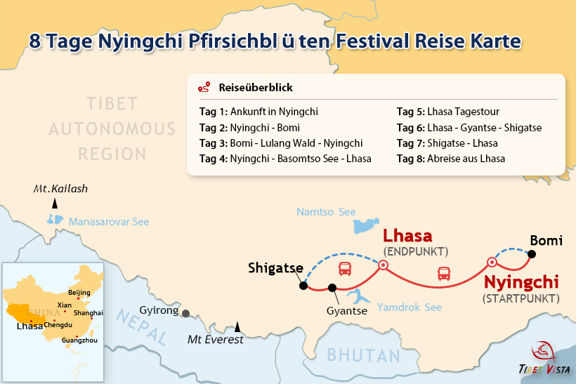 8-tägige Festivalreise Pfirsichblüte in Nyingchi