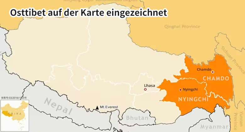 Lage von Osttibet auf der Karte