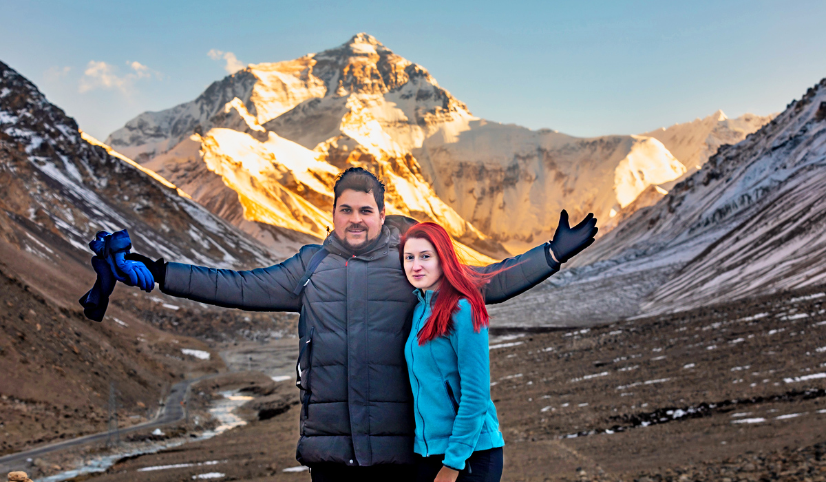 Gäste am Everest-Basislager in Tibet