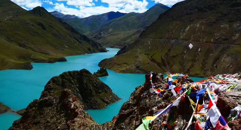 Manla-Reservoir auf einer Tibet-Reise nach Shigatse