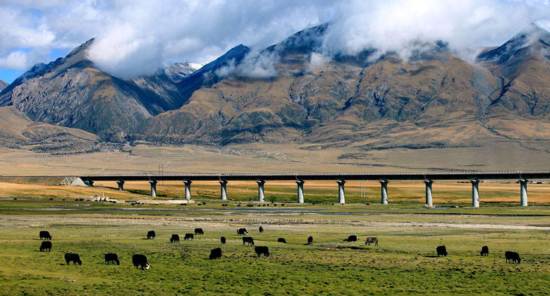 Landschaft der Qinghai-Tibet-Bahn